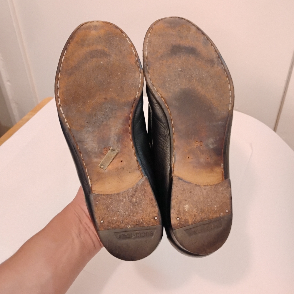 GUCCI HORSE BIT MENS LOAFERS Leather Gold Horsebit Size 9D - Picture 3 of 16
